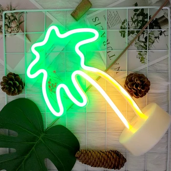 Neonski znak Table LED Night Light kaktus kokos palma Božićno drvce ananas Neonski stol lampe za čitanje svjetlo za festival Party Decor