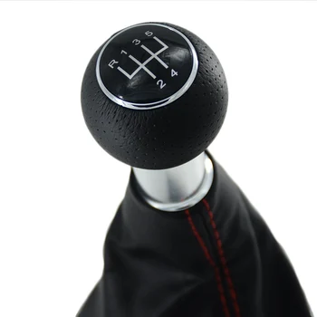 Newbee 23mm / 5 Speed Car Gear Shift Knob With Leather Boot Gear Stick Shifter Lever Gaiter Cover For Audi A3 8L 2001 2002 2003