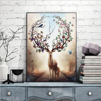 Nordic Elk Animal Painting plakata i grafika Wall Art Platna Painting plakat zidne slike za dnevni boravak Home Decor no frame