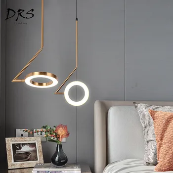 Nordic viseći svijećnjak spavaća soba noćni restoran luster rasvjeta moderna Luminaria bar mesing kreativni led dizajner lampa