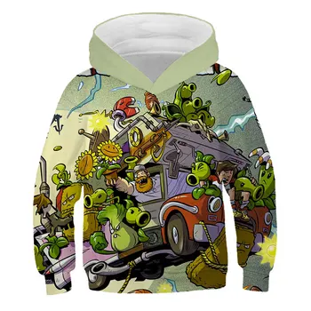 Nova jesen dječaci djevojčice odjeća Biljke vs zombies majica s kapuljačom Dječja moda hoodies djeca svakodnevni crtani, tiskani odijevanje