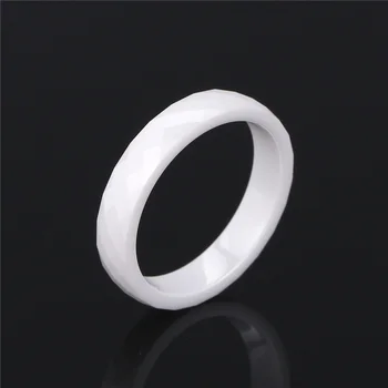 Nove 4 mm faceted round keramički prstenovi moda žene nakit crne i bijele keramičke vjenčano prstenje posebna ljubav obećanje prsten za žene