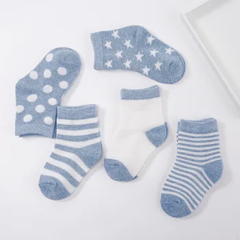 Novi 5-dvojna paket dječjih čarapa Dječje čarape udoban prozračna pamučne čarape Dječje čarape korejski jesen i zima pamuk