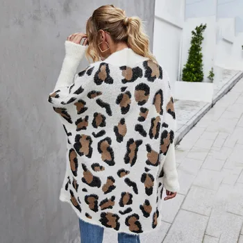 Novi proizvodi za jesen žena plus size kardigan jakna identitet moda леопардовый džemper Dres de punto para mujer Q1