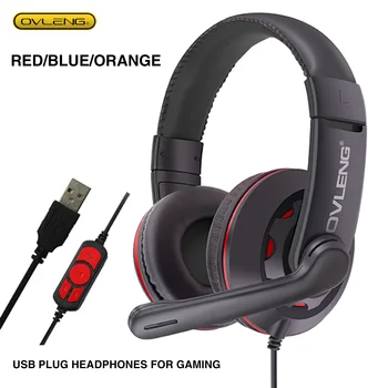 Novi Q5 USB žičani gaming slušalice OVLENG s stereo mikrofon HD slušalice glazba HIFI slušalice fleksibilna, podesiva za PS4 PC
