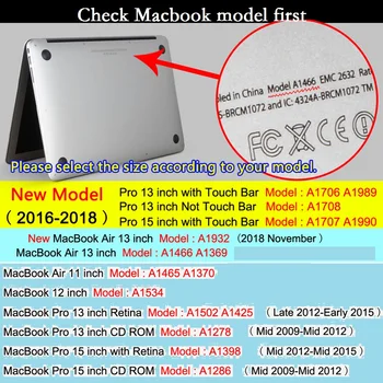 Novi Коке za Macbook Pro 13 2018 torbica za laptop zaslon osjetljiv bar šok-dokaz tvrdog PVC-a za Macbook Pro 13 laptop držač A1989 A1706 A1708