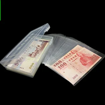 Novčanice novčanice papirni novac zaštitna torba 100 kom + kutija za pohranu 1pc