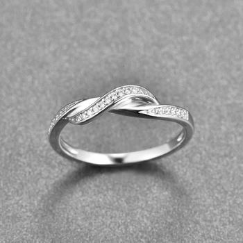 Nuncad CZ kamen beskonačno S925 prsten Žena modni nakit Crystal sterling twist prsten zaručnički prsten sa