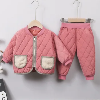 Odjeća Za Djevojčice I Dječake Jesensko-Zimski Model Baby Middle And Small Childrenwinter Pamučna Odjeća Domaće Nošnje Iz Dva Dijela