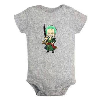 One Piece Brook Tony Vibrator Zoro Monkey D. Luffy Printed Newborn Baby Girl Boys Clothes Short Sleeve Romper Outfits Pamuk