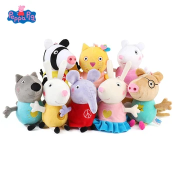 Originalni 19 cm Peppa Pig serije životinje mekani plišani lutke crtani prijatelj obitelji svinja stranke lutke za djevojčice djeca pokloni za Rođendan