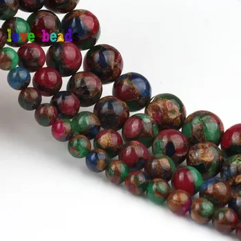 Perle od prirodnog kamena višebojnom перегородчатые okrugli slobodan perle za izradu nakita 6 8 10 mm Pick Size 15inches u rasutom stanju (F00597)