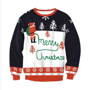Plus size ružna božićni pulover Muškarci Žene božićne veste 3D dinosaur pas mačka tiskanih smiješne božićne puloveri veste skakači