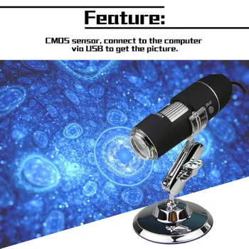 Podesiva svjetlina prijenosni 1600X/1000X 8 LED 2MP Digitalni mikroskop ručni biološki endoskop s CMOS senzorom