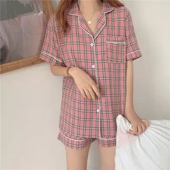Pokrivač пижама pidžama ženska pidžama skup pamuk kratkih rukava dame pidžama postavlja osnovna odjeća svakodnevni Lounge Wear Tshits kratke hlače L096