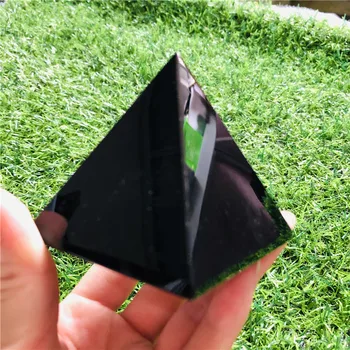 Prirodna Energija Reikija crni opsidijan piramida Crystal zaštitna ozdravljenja za uređenje kućnog ureda stol