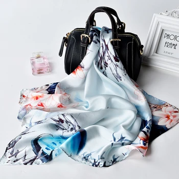 Prirodna svila kvadratnom šal torba marama 65*65 cm tinte stil Hangzhou svila vratne maramicu oblozi za dame tiskano svila vratne rupčić