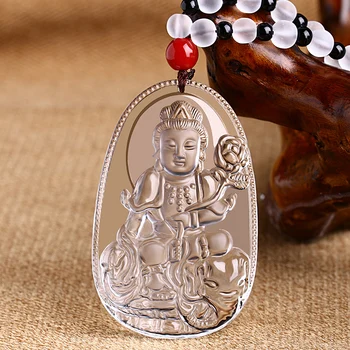 Prirodni Bijeli Kristal Buddha Privjesak Zaštitnika Ogrlica Muški Buda Zrna Zavjese Osvaja Privjesak