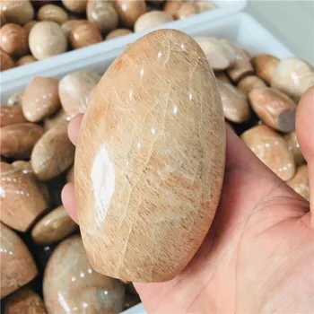 Prirodni breskve mjesečev kamen opseg quartz crystal kamen Reiki iscjeljivanje ukras poklon