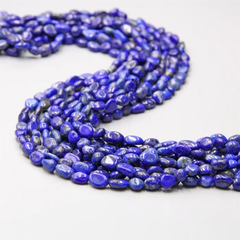 Prirodni kamen lapis lazuli perle 6-8 mm, nepravilnog ovalnog oblika plavi dragulj slobodan perle za žene i muškarce DIY nakit isporuke