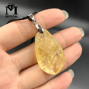 Prirodni nepravilnog oblika Kristal citrin privjesak limun kvarc je kamen liječenje dragi kamen proricanja duhovna meditacija nakit ogrlica