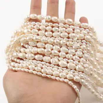 Prirodni nepravilnog slatkovodne bijeli biseri Ovalni slika barokne slobodan razuporne perle za izradu nakita DIY žena ogrlica i narukvice