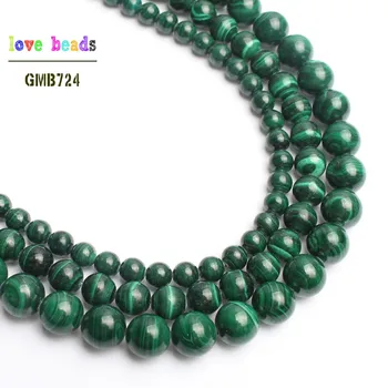 Prirodni pravi zeleni malahit kamen okrugle perle za izradu nakita od 15 inča 6/8/10 mm prirodni dragulj perle DIY narukvica
