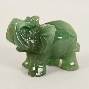 Prirodni zeleni fluorit slon što je reiki iscjeljivanje Crystal kip dekor 2 cm dužine, oko 50 g težina
