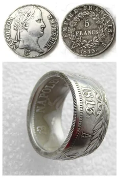 Prsten, ručni rad, France 5Francs 1813A посеребренная kopiju novčić veličine 8-16