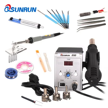 Qsunrun 858D 700W lemljenje BGA postaja, 858d + ESD svjetiljke postaja, led digitalni zaslon распайки stanice i držač vrućeg zraka pištolj
