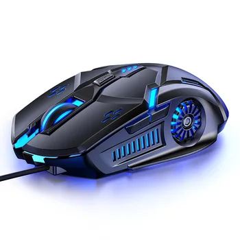 Računalni miš Gamer ergonomski gaming miš, USB žičani igra Mause 5500 DPI bešumni miša s led pozadinskim osvjetljenjem, 6 tipki za PC laptop