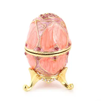 Rose jaje Фаберже ručno oslikana nakit nakit kutija poklon za Uskrs home dekor X7JB