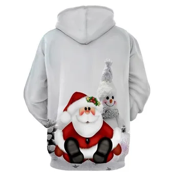 Ružna božićni pulover jesen i zima unisex Muškarci Žene 3D print Djed Mraz i Božić негабаритный džemper sa kapuljačom topli džemper