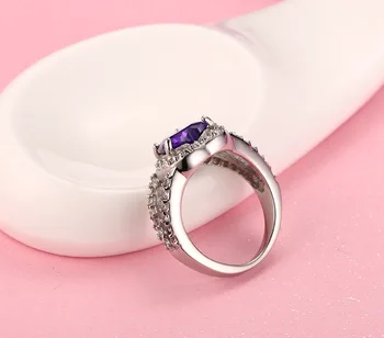 SIZZZ modni angažman prsten za žene nakit ljubičasta Kamen