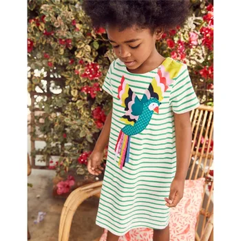 Skakanje metara 2019 ljeto je novi kratki rukav djeca djevojke odjeća djeca djeca djevojka papagaj crtani пляжное haljina haljine 2-7 godina