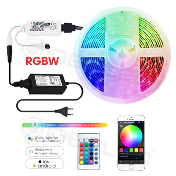 Smart wifi led strip lights RGBW IP65 waterproof Traka svjetla WIFI Music controller By Alexa Echo plus voice control Google home