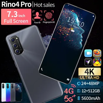 Smartphone globalna verzija Rino4 Pro 7.3 cm kapi vode ekran mobilnog telefona Snapdragon 855 Android 10.0 mobilni telefoni 5600 mAh NFC