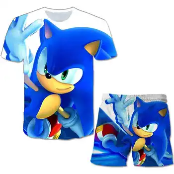 Sonic the Jež 2020 hot Summer sale Tracksuit Kids cartoon T-shirt Leisure short Pants Children Odjeca Sets Sport Suits