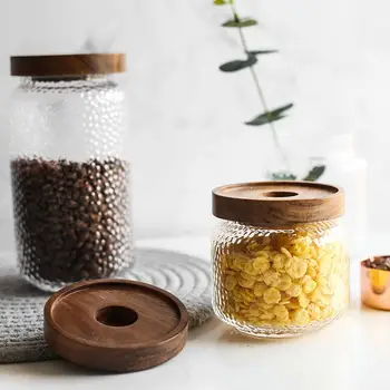 Staklena Posuda Za Skladištenje Hrane Boca Jar Nordic Style Storage Food Stash Jar S Poklopcem Za Začina Suđe Za Kuhanje / Spremnik Za Pohranu