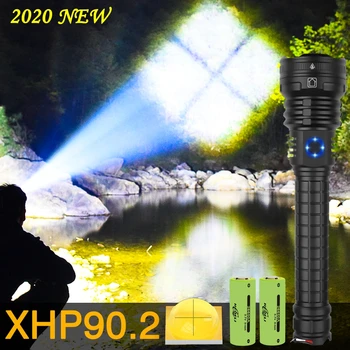 Super Svijetle Xhp90 Je Moćna Led Svjetiljka Baklja Xhp90.2 Taktička Svjetla Zoom Usb-Punjive 26650 18650 Bljesak Svjetlosti