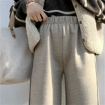 Svakodnevne hlače ženske zimske vunene овечья vuna Patchwork ogrnuti slobodan studenti dužine do gležnja moderan moda korejski stil elegantne ženske