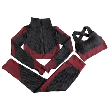 Teretana Yoga Set Za Žene Visokim Strukom Sportske Bešavne Trening Majice Kit Skraćene Grudnjak Cross-Country Tajice Trening Majice Na Munje Sportska Odjeća