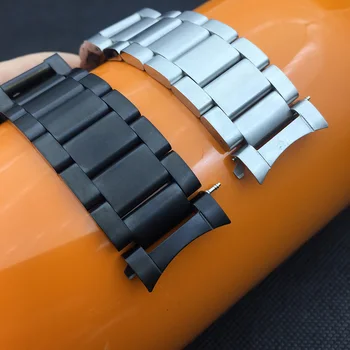 Top nehrđajućeg čelika zakrivljena kraj remen za sat 22 mm za Samsung Gear S3 Classic Frontier Smart Watch Band narukvica narukvica srebro crna