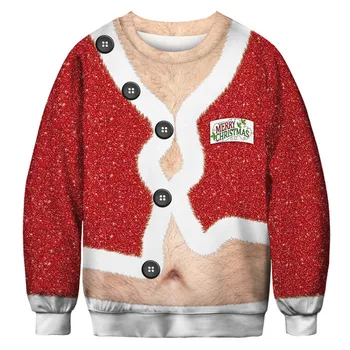 Unisex 2020 ružna božićni pulover za odmor-Santa elf Božić smiješno lažni kosa džemper Jesen Zima košulje muške veste
