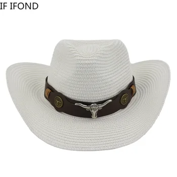 Unisex kauboj šešir sa širokim poljima kape za Divljeg Zapada fantazije čobanica šlem godišnje slamnati šešir