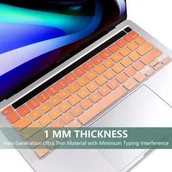 US Gradient Type color Keyboard Cover za Macbook Newest Pro 13 2020 A2251 A2289 Pro 16 inch 2019 A2141 Touch Bar keyboard Skin