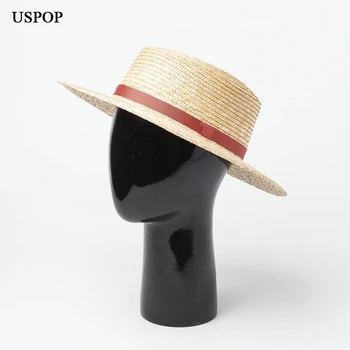 USPOP 2019 nova slama солнцезащитная šešir za žene ljetna prirodni slamnati šešir ženska elegantna traka plaža šešir stana gornje strane широкополая солнцезащитная šešir
