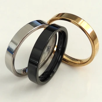Veleprodaja 100 kom. crno zlato srebro 4 mm grupa 316L prsten od nehrđajućeg čelika dobra površina muški ženski Modni nakit za vjenčanje