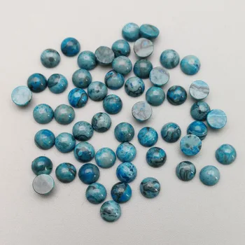 Veleprodaja modne prirodni plavi Agatha kamenih zrna Šarm 4 mm cijele кабошон za nakit, prsten pribor nema rupe 50 kom.