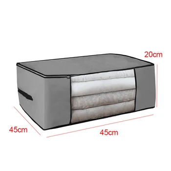 Veliki kapacitet za prašinu sklopivi ne-tkanih materijala kutija za pohranu deka odjeća igračka torba, prozirni prozor munja organizator neto spavaća soba